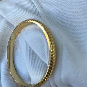 Lilly Pulitzer Gold tone Textured Bangle Bracelet 2015 signed